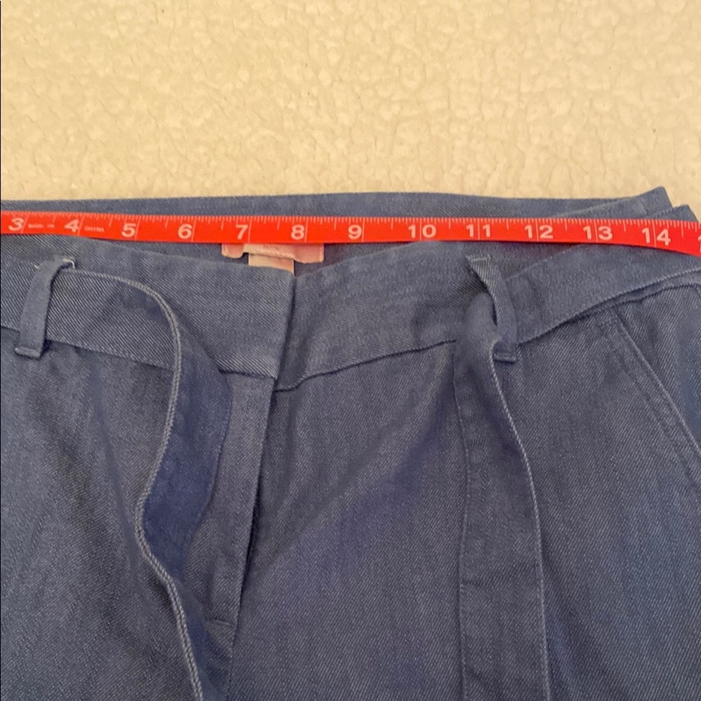 LOFT Petite Denim Blue Pinstripe Trousers - Picture 5 of 8